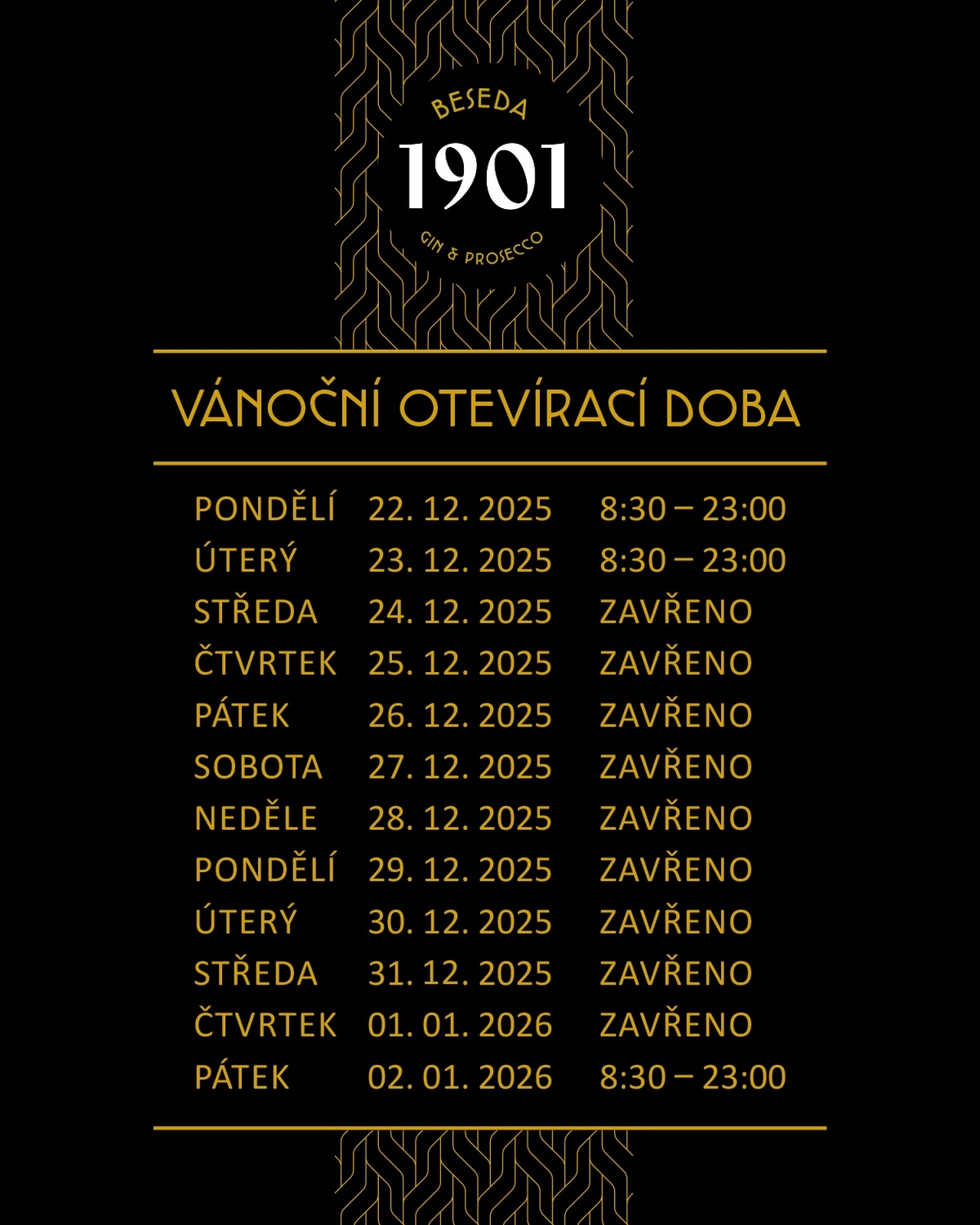 Vánoční otevírací doba